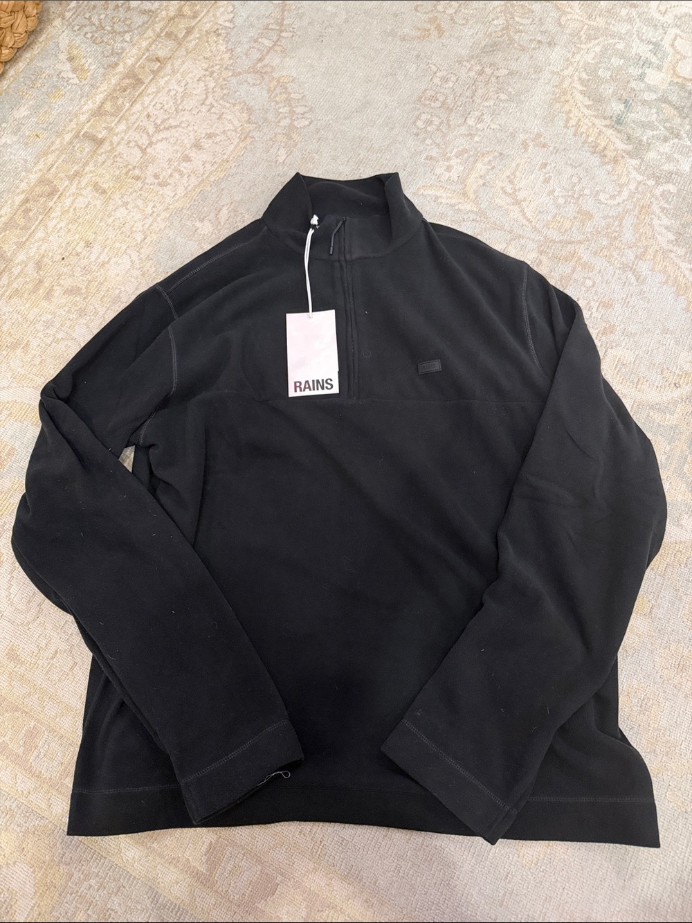 Rains Black Half-Zip Men's Pullover Sweater